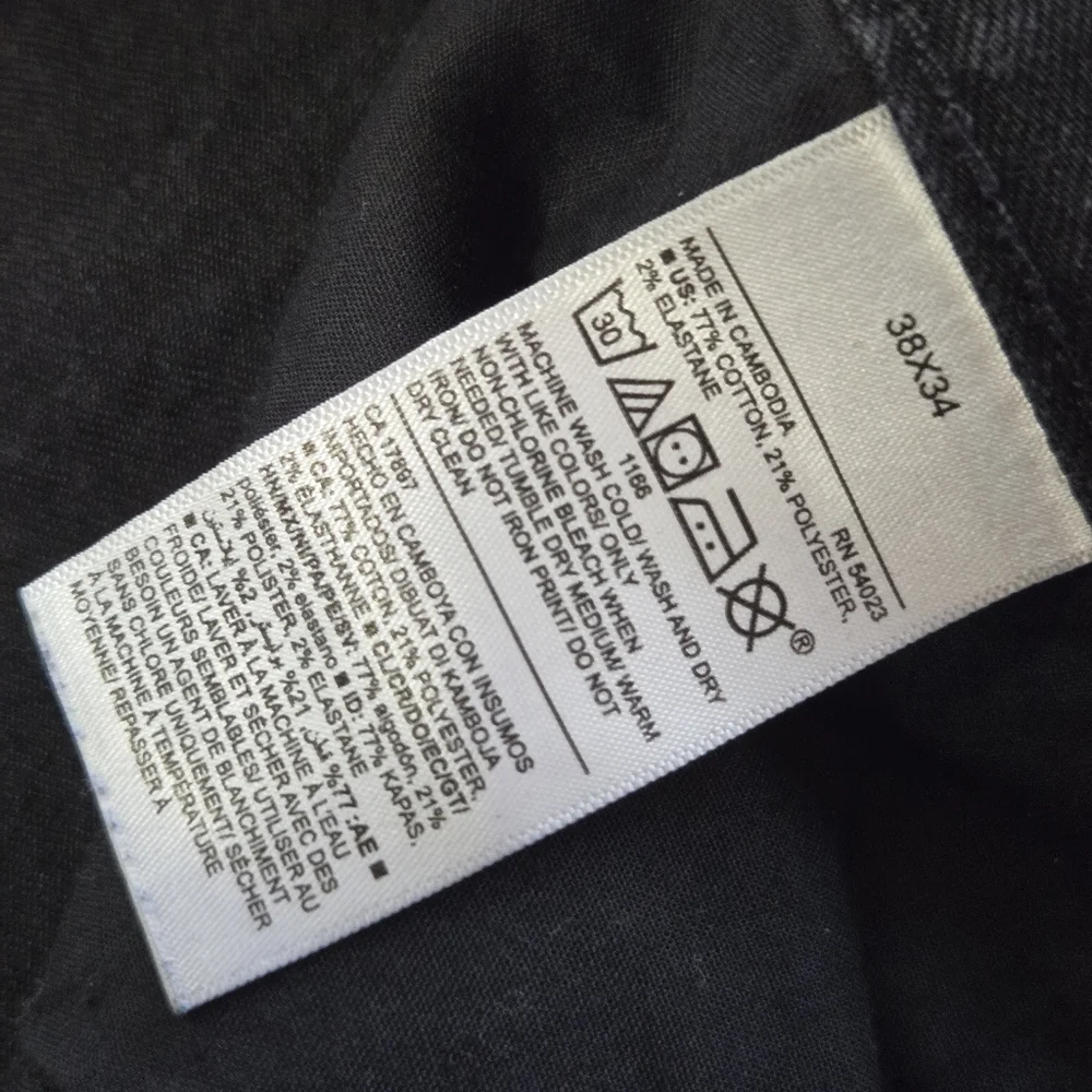 OLD‎ NAVY Jeans Men's 38x34 Relaxed Slim Tapered Denim Black Built in Flex